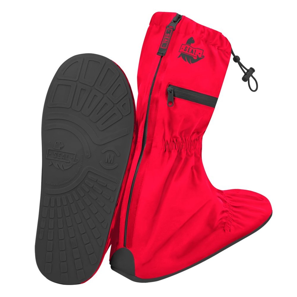 Reusable Waterproof Shoe Cover - Red/Black